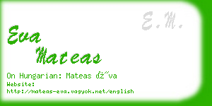 eva mateas business card